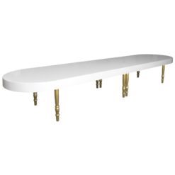 oval gold dining table