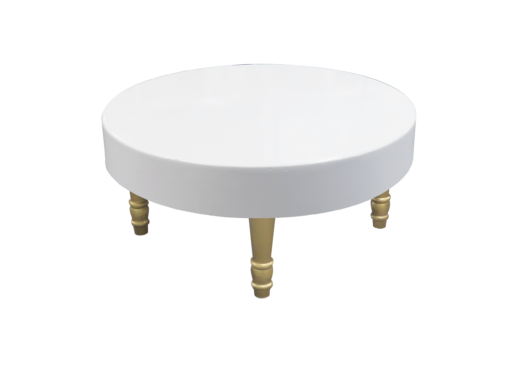 Round Coffee Table, White and Gold Coffee Table