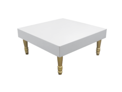 Square Cofee Table, White and Gold Coffee Table