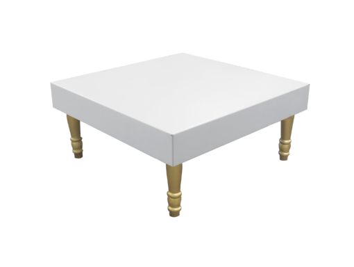 Square Cofee Table, White and Gold Coffee Table