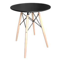 Black Cafe Table with wooden legs