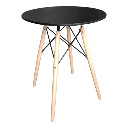 Black Cafe Table with wooden legs