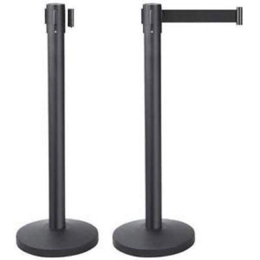 black retractable pole