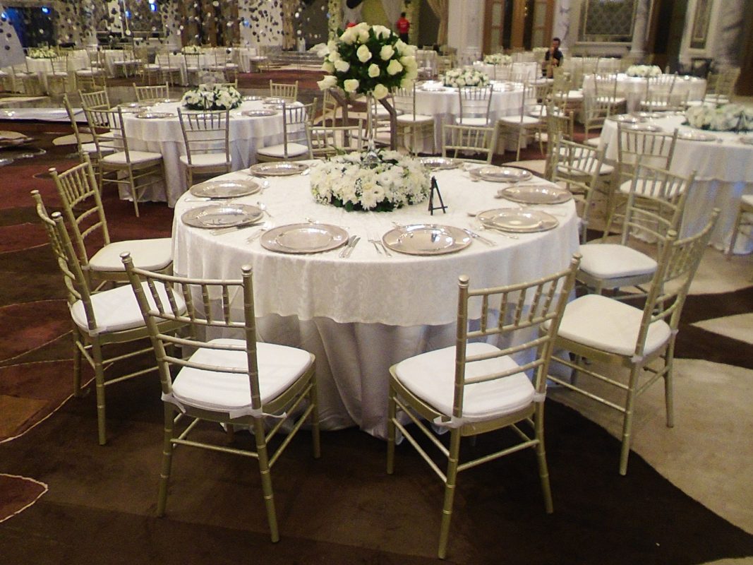Champagne Chiavari Chairs Dubai, Abu Dhabi, UAE Areeka Event Rentals