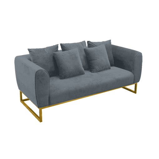 2-Seater Velvet Sofa, Gray 2-Seater Sofa, Elegant Sofa