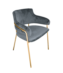 Gray Velvet Dining Chair, Luxury Velvet Chair