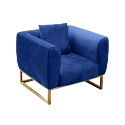blue velvet armchair, velvet 1-seater, velvet sofa