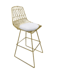 Gold Wire Barstool, gold high stool, VIP bar stool