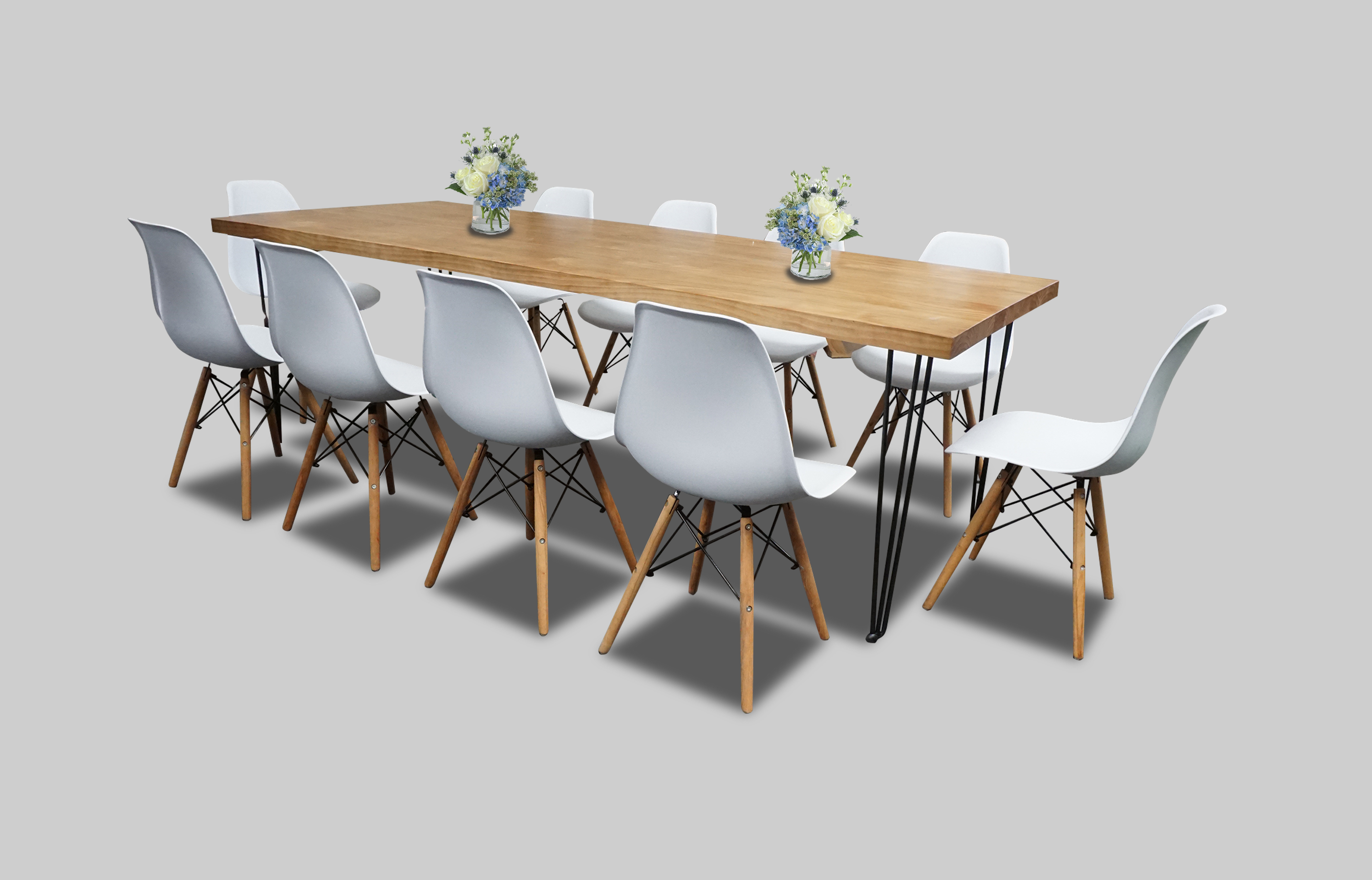 Hairpin Dining Table Rental for events in Dubai, Abu Dhabi, UAE
