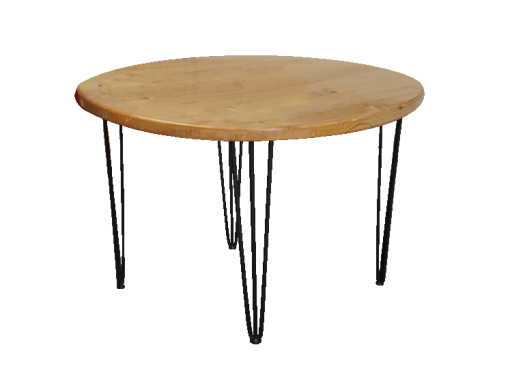 Round Dining Table, Rustic Dining Table, Outdoor Table, Hairpin Table