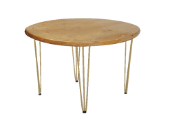 Round Dining Table, Rustic Dining Table, Outdoor Table, Hairpin Table