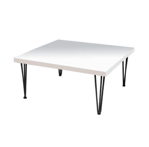 Square Hairpin Low Table, square white hairpin coffee table