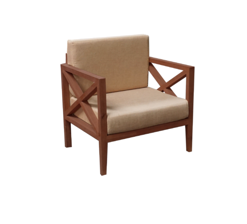 1-Seater wooden armchair, rustic armchair