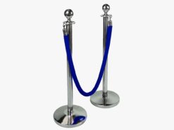 blue stanchion rope., rent extension rope, stanchion rope, blue rope, velvet rope