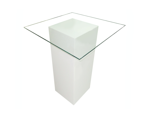 Square Glass High Table, Clear Glass Cocktail Table