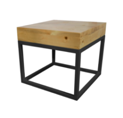 Rustic Low Table, black side table with rustic wooden top