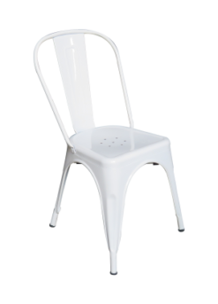 White Dining Chair, White Metal Dining Chair