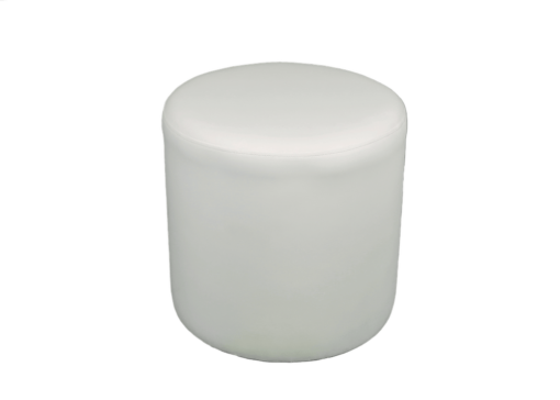 White Round Pouffe