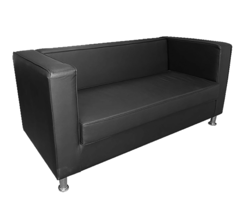 Black 2-Seater Sofa, black leather 2-seater sofa