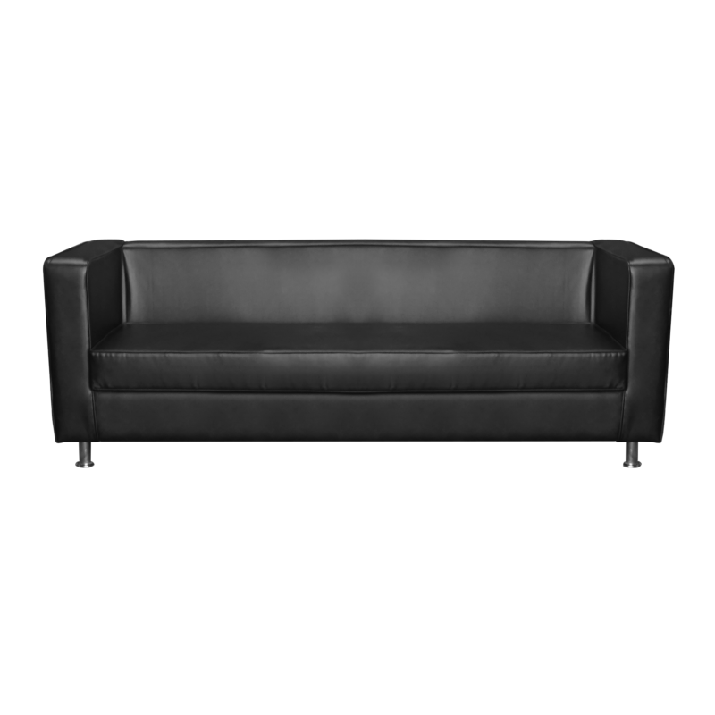 Black Leather Sofa Rental for events in Dubai, Abu Dhabi, UAE.
