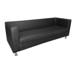 Black Leather Sofa, black 3-seater sofa, black lounge seating