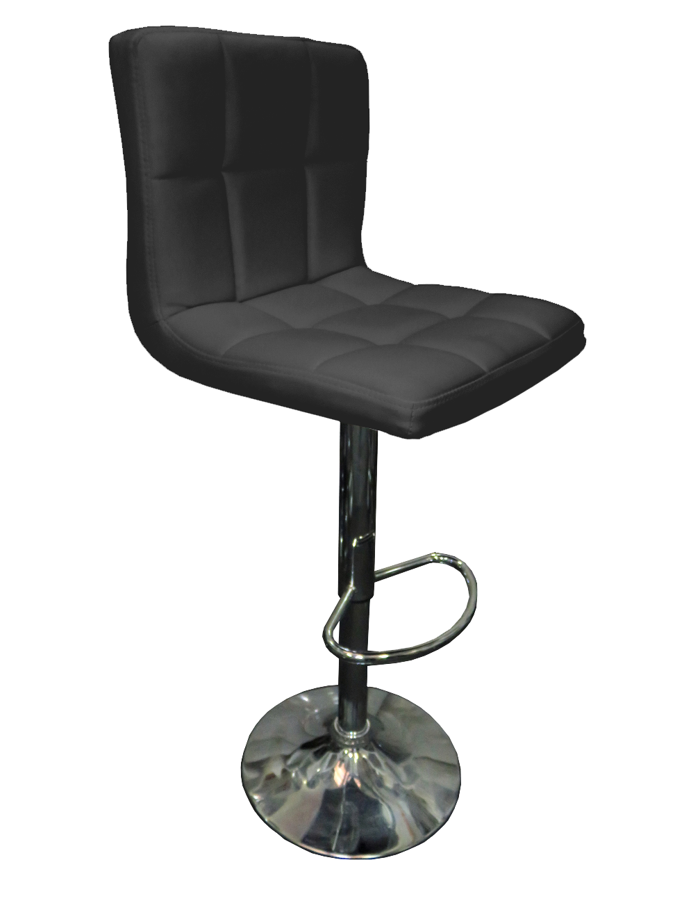 Black leather store bar stool