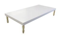 Rectangular Coffee Table, White and Gold Coffee Table, 10 Seater Coffee Table