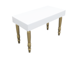 Rectangular Coffee Table, Whit and Gold Coffee Table